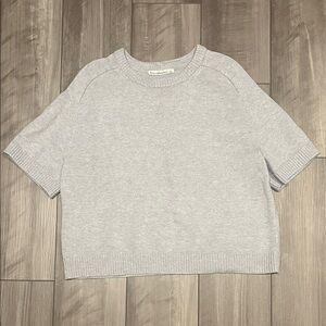 Abercrombie & Fitch Light Gray Ribbed Crewneck Sweater Shirt